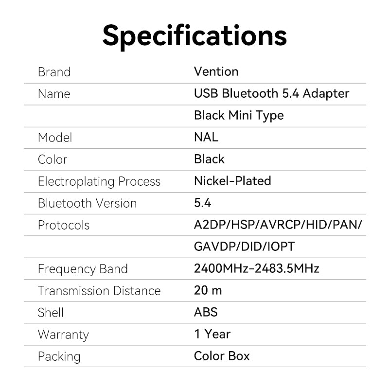 Vention USB Bluetooth Adapter