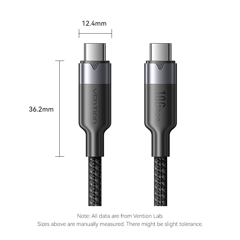 Vention USB 3.2 Gen2 C Male to C Male 10Gbps Cable Aluminum Alloy Type