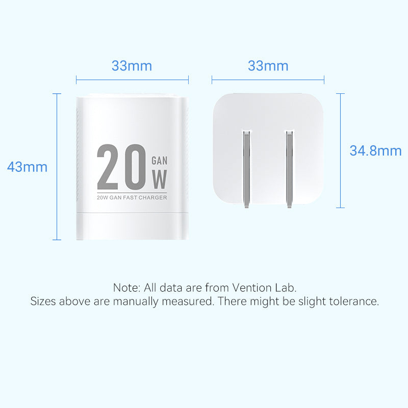 1-Port USB-C GaN Charger (20W) US-Plug