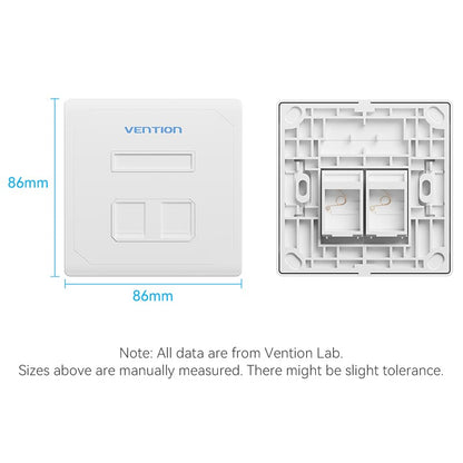 2-Port Keystone Jack Wall Plate White