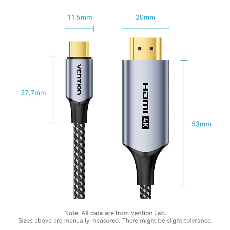 Cotton Braided USB-C to HDMI-A 4K HD Cable