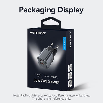 Vention 2 Portlu USB (C+A) GaN Şarj Cihazı (30W/18W) AB Fişi