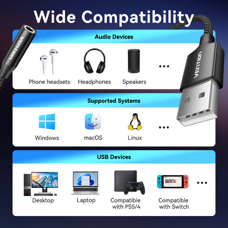 Vention USB External Sound Card