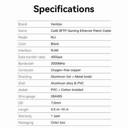 <tc>Vention</tc> Kabel Patch Gaming SFTP Cat8
