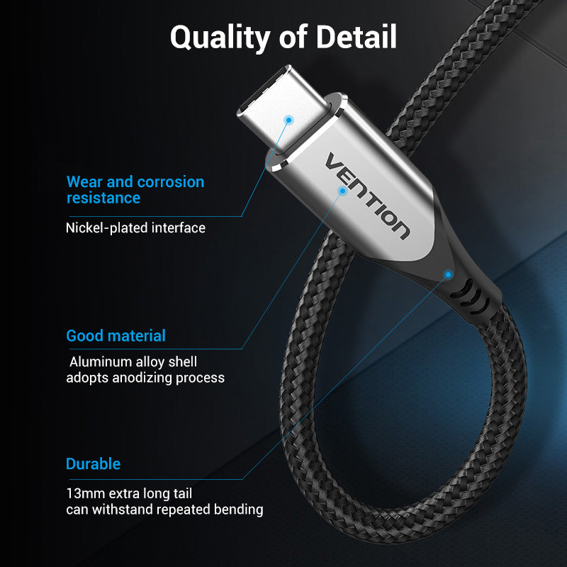 Vention Cotton Braided USB-C 3.1 Extension Cable