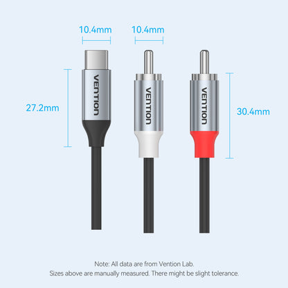 <tc>Vention</tc> Cable de audio USB-C macho a 2RCA macho