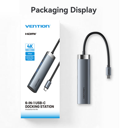 Vention 6'sı 1 arada USB-C Bağlantı İstasyonu