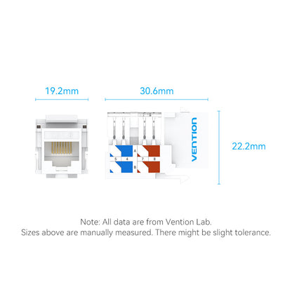 Cat6 Unshielded Keystone Jack White Plastic Type