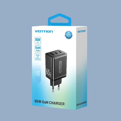 <tc>Vention</tc> Chargeur GaN USB 3 ports (C+C+A) (65 W/65 W/60 W) prise UE