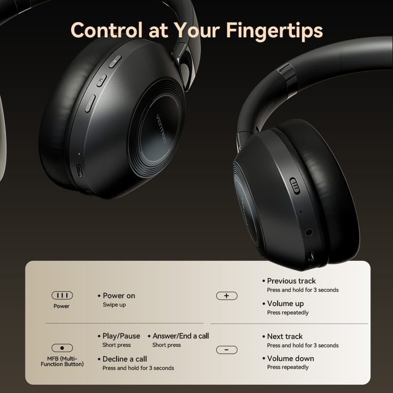 <tc>Vention</tc> Casque supra-auriculaire sans fil SoundMate