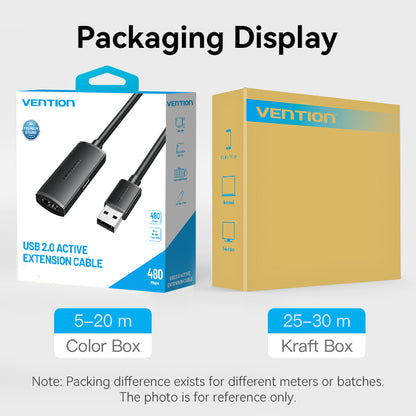 USB 2.0 Type-A Male to Type-A Female Active Extension Cable
