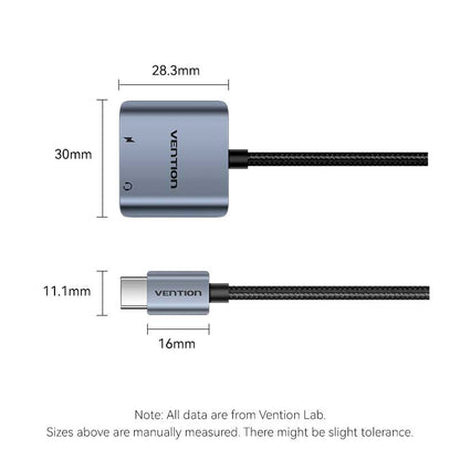 Vention USB-C Male to 3.5mm Female Audio Adapter with Fast Charging Port