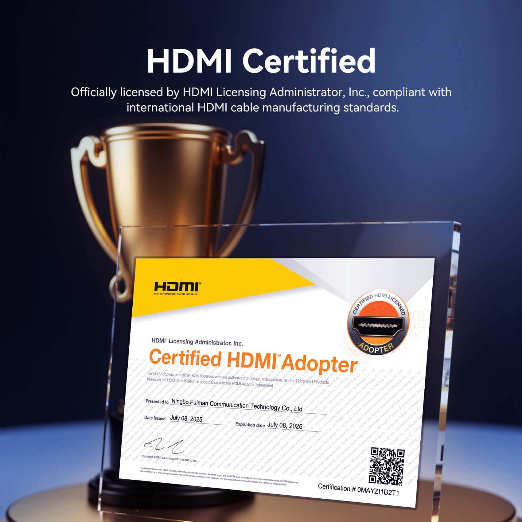 Vention HDMI™-A Male to Male 4K HD Right Angle Cable 270 Degree