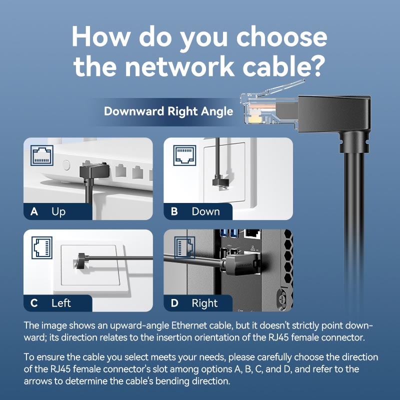 Vention Cat6 UTP Right Angle Ethernet Patch Cable