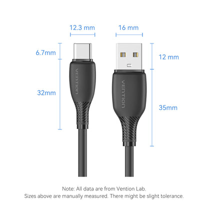Vention USB 2.0 A Erkek - C Erkek 3A Kablo PVC Tipi