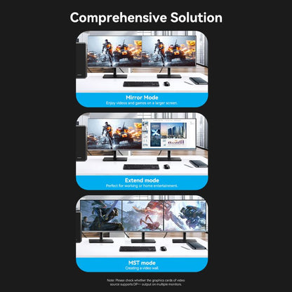 <tc>Vention</tc> 棉质编织 8K DisplayPort 公头转 HDMI 公头数据线 1.8M 黑色锌合金