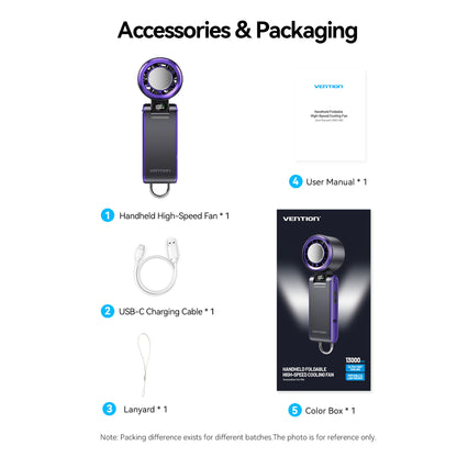 <tc>Vention</tc> Ventilateur de refroidissement portable pliable à grande vitesse