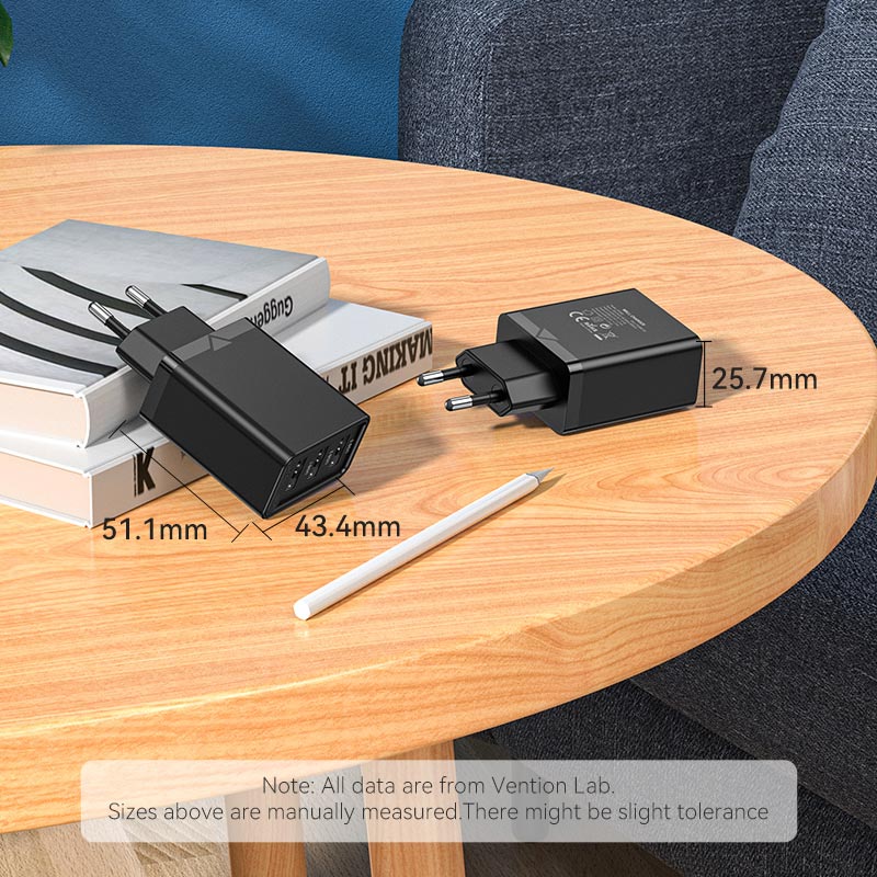 Cargador de pared USB (A+A+A) de 3 puertos (12W/12W/12W) UE