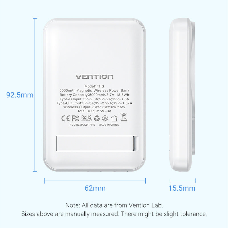 Vention 5000mAh Magnetic Wireless Power Bank 20W