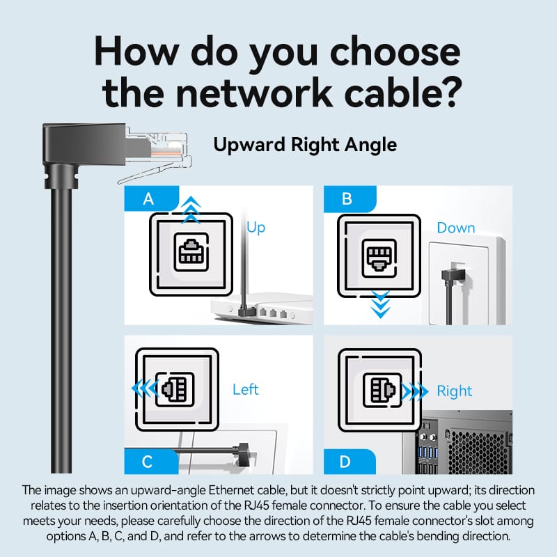 Vention Cat6 UTP Right Angle Ethernet Patch Cable