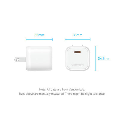 Vention 1-port USB-C GaN Charger(30W) US Plug