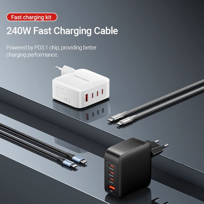 Vention 4 Portlu USB (C + C + C + A) GaN Şarj Kiti (140W/140W/30W/30W) AB Fişi