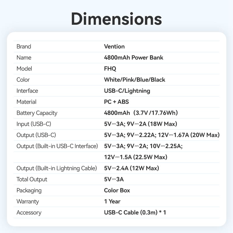 4800mAh Power Bank