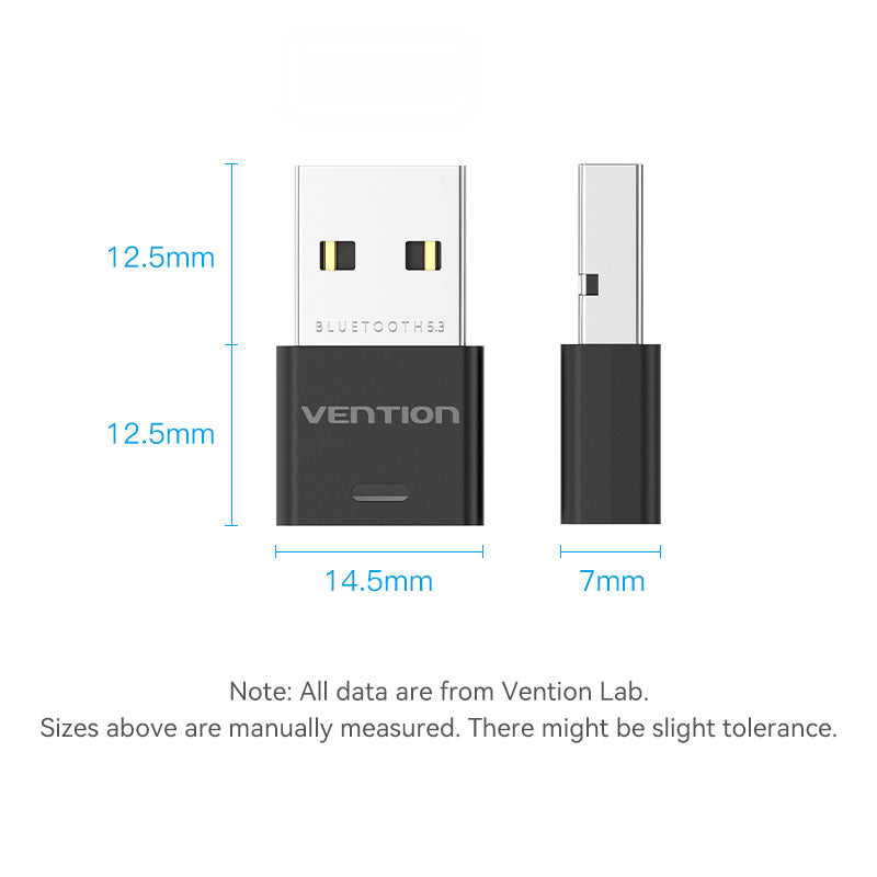 Vention USB Bluetooth 5.3 Adapter Black Mini Type