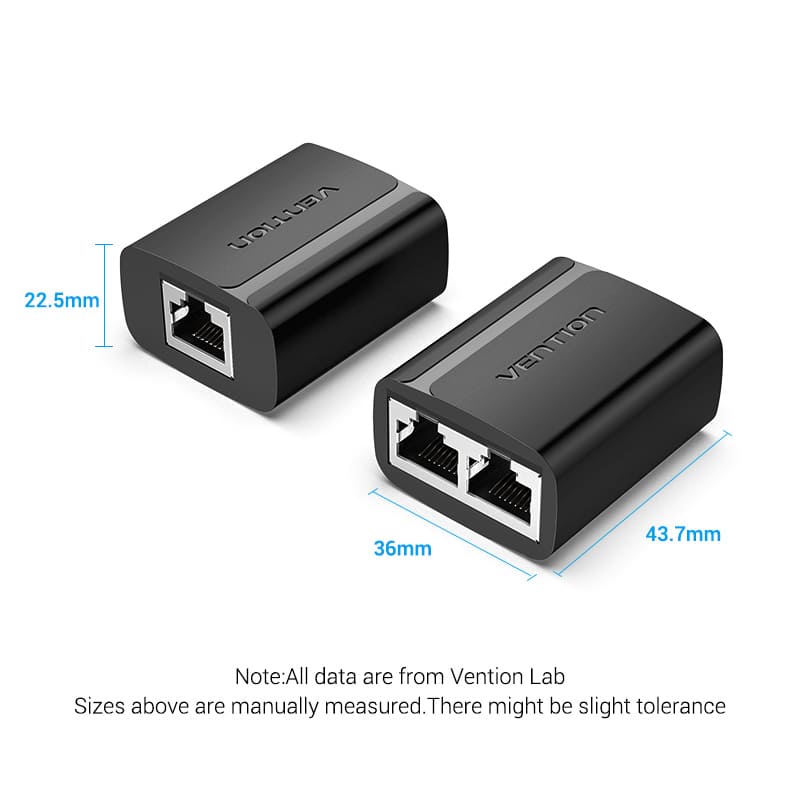 RJ45 Splitter Adapter Black PVC Type