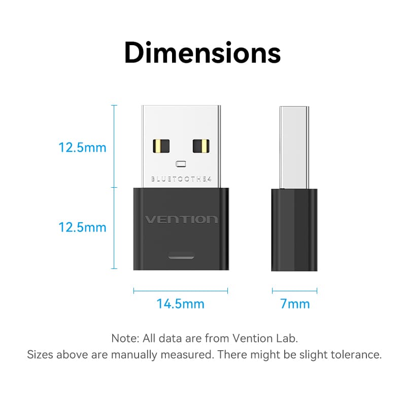 USB-Bluetooth-5.4-Adapter, schwarzer Mini-Typ