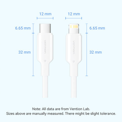 USB 2.0 Type-C Male to Lightning Male 3A Cable