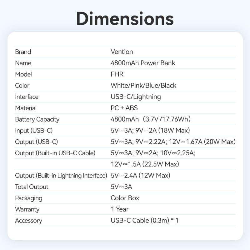 4800mAh Power Bank-FHR