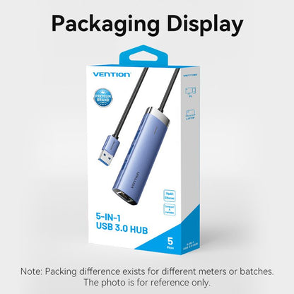 USB 3.0 to USB 3.0 x 3/RJ45/USB-C Hub 0.15M Blue Aluminum Alloy Type