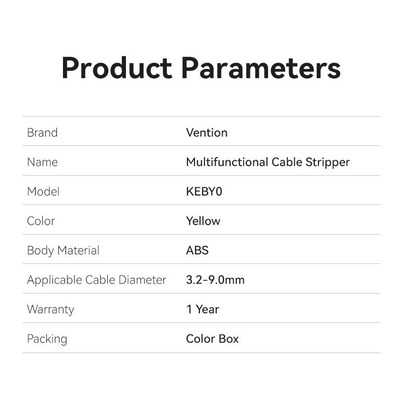 Vention Koaxialkabel Stripper Gelb