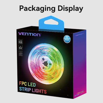 Vention RGB FPC LED Strip Lights with IR Remote and USB 5V Power Supply