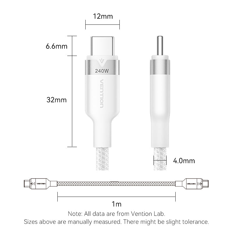 Vention USB 2.0 Type-C Male to Type-C Male 5A Cable  Aluminum Alloy Type