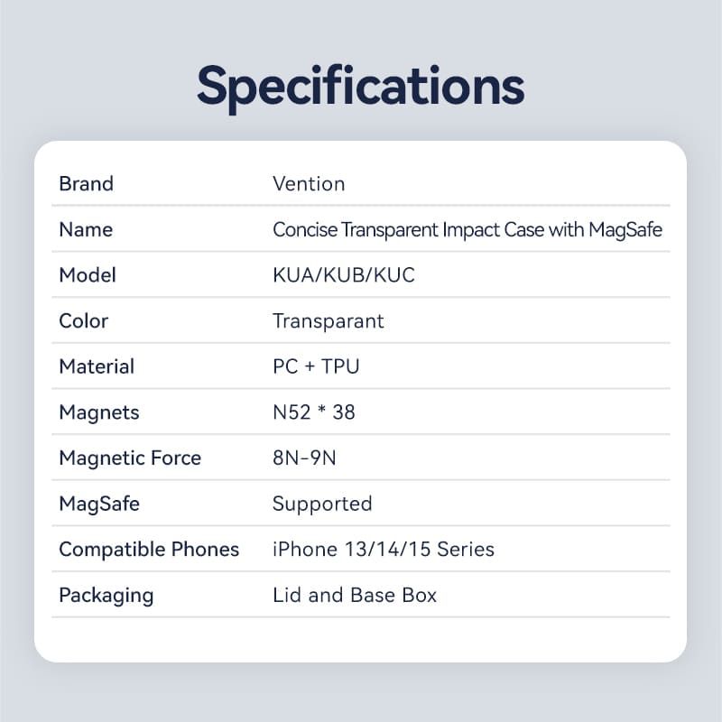 Concise Impact Case for iPhone 13 with MagSafe Transparent