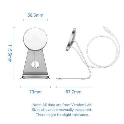 <tc>Vention</tc> 15W magnetischer kabelloser Ladeständer mit MagSafe 1M Silber