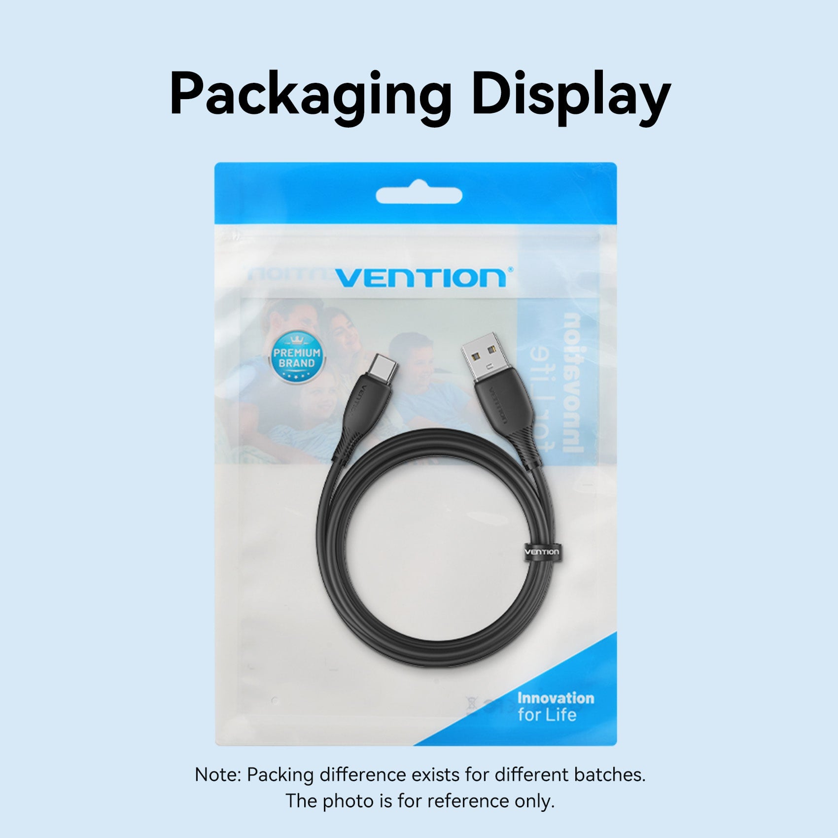 Vention USB 2.0 A Male to C Male 3A Cable PVC Type