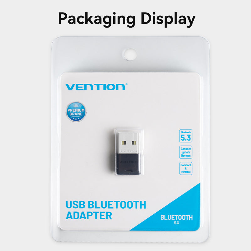 Vention USB Bluetooth 5.3 Adapter Black Mini Type