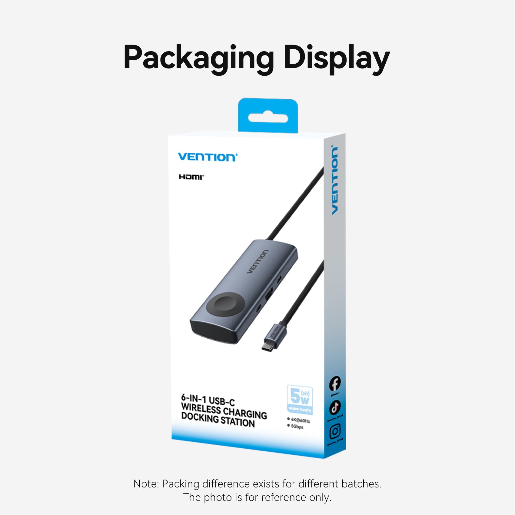 Vention 6-in-1 USB-C Wireless Charging Docking Station