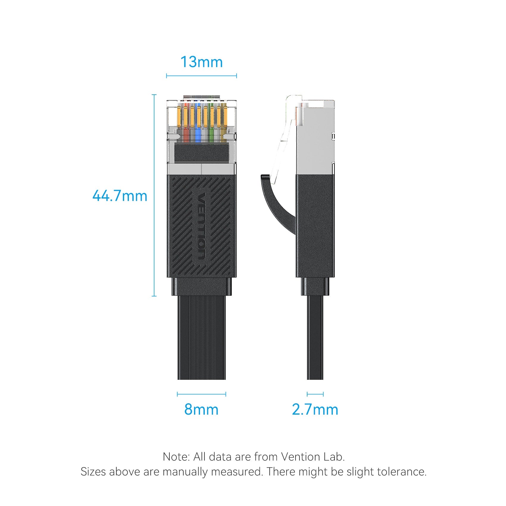 Vention Flat Cat.7 Ethernet Patch Cable Black