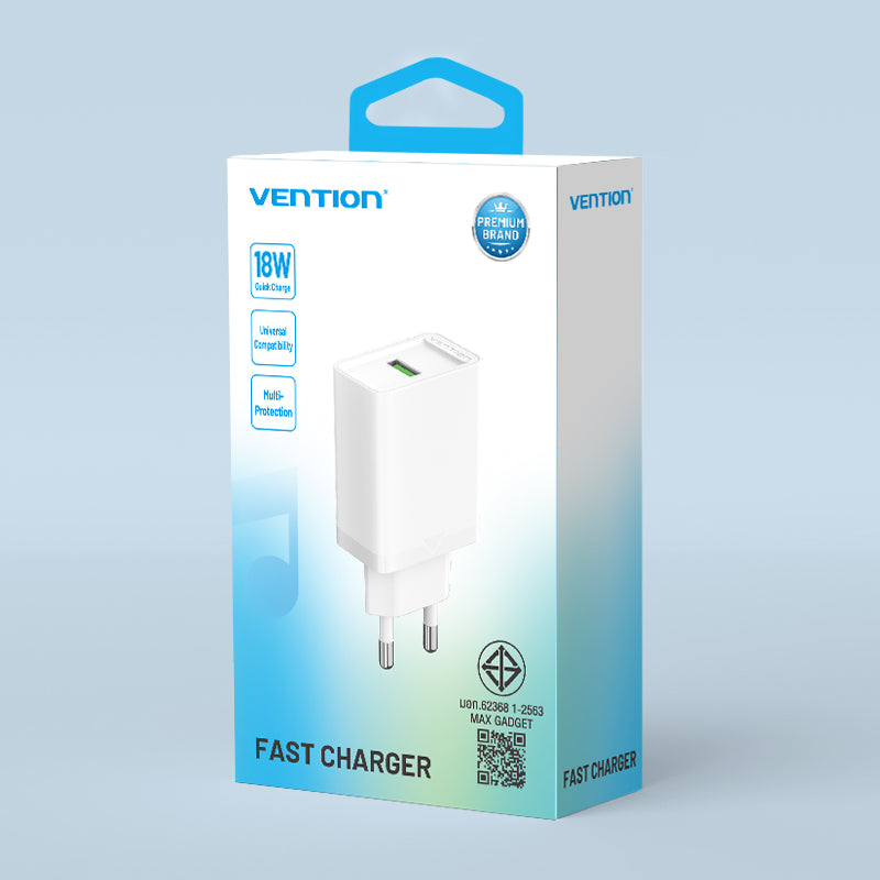 1-Port USB-A Wall Charger (18W) Thailand-Plug White