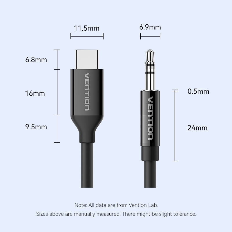 Vention USB-C Male to 3.5mm Male Audio Cable with DAC Adapter ABS Type