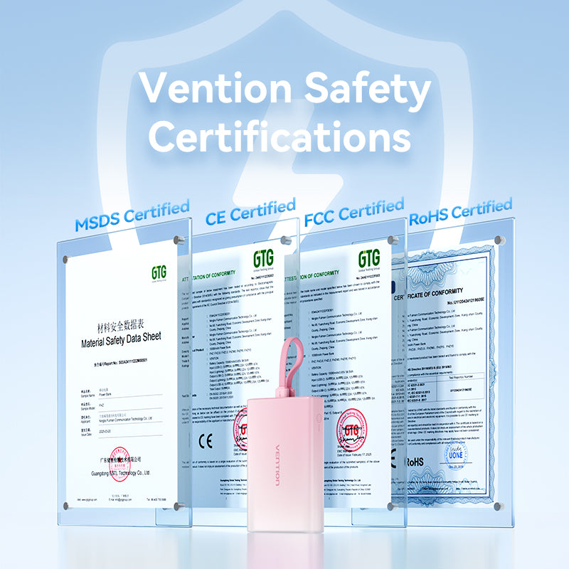 <tc>Vention</tc> Batterie externe 10 000 mAh (USB-C + Lightning + USB-A) 22,5 W avec écran LED