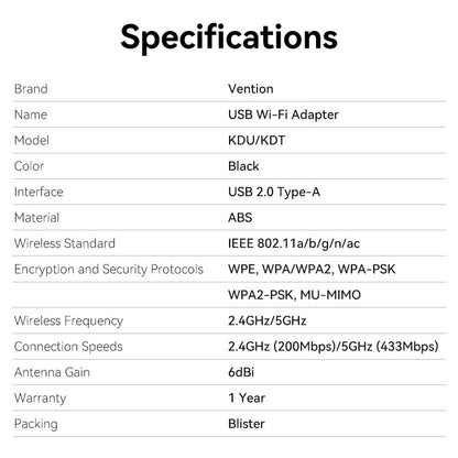 Vention USB Wi-Fi Adapter