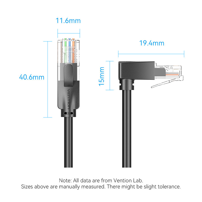 Cat6 UTP Right Angle Ethernet Patch Cable