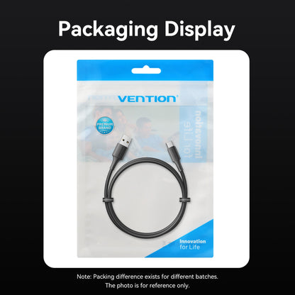 <tc>Vention</tc> Cable USB 2.0 tipo A macho a C macho 3A de 0,25 m, PVC negro.