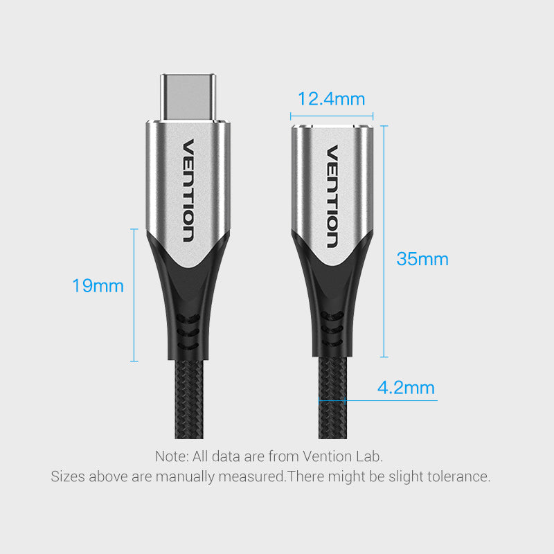 Vention Cotton Braided USB-C 3.1 Extension Cable