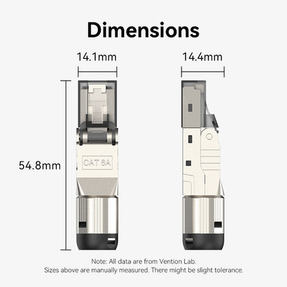 <tc>Vention</tc> Cat6A屏蔽免工具8P8C RJ45模块化插头